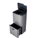 NORDHAUS 60L DOUBLE STACKED PLATINUM Grey Recycling Bin