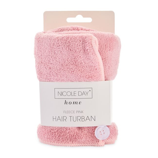 NICOLE DAY FLEECE PINK Hair Turban