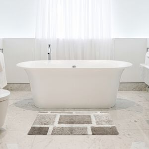 Squares Natural Bath Mat 50cm x 80cm