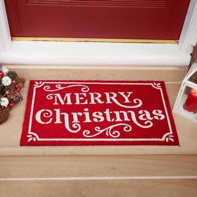 Merry Christmas Scroll Door Mat 40x70cm