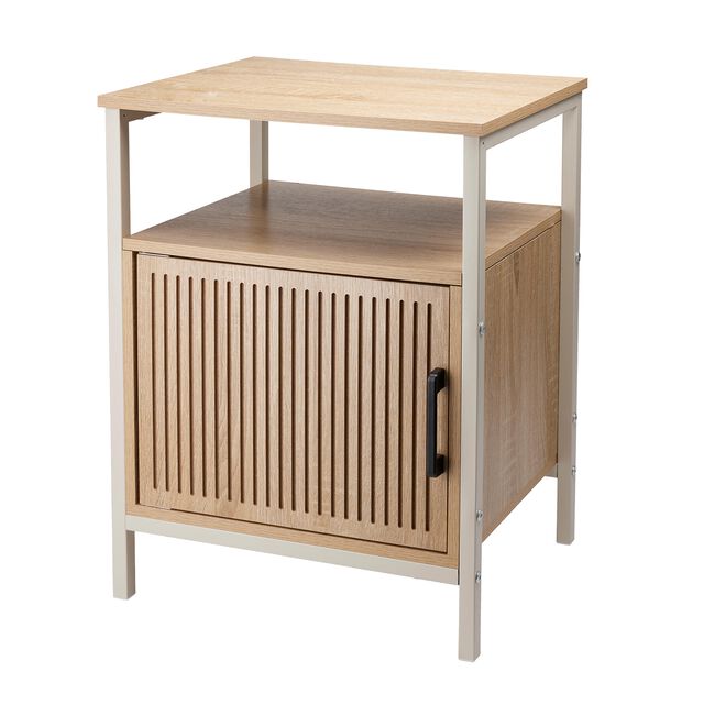 One Drawer Cabinet with Cream Metal Frame