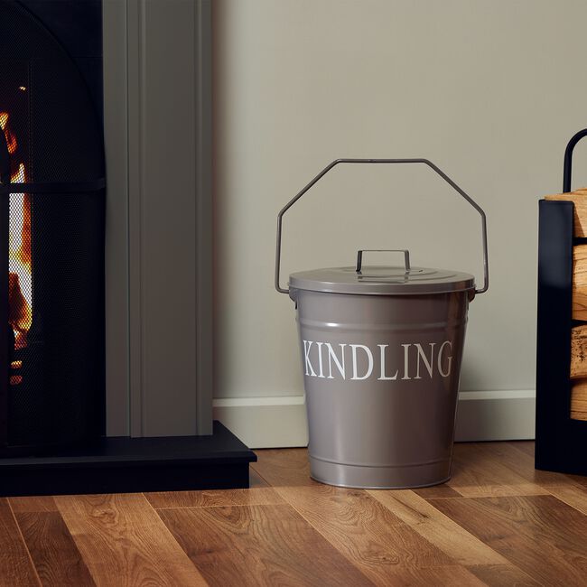 Silverflame Grey Kindling Bucket 