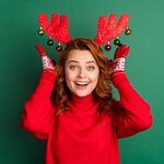 Reindeer with Antlers Bauble Headband