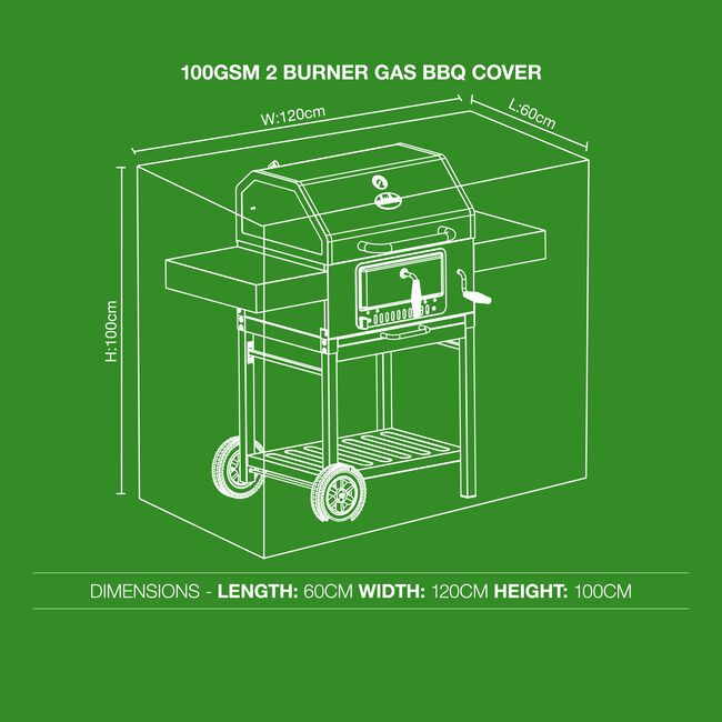 100GSM 2 Burner Gas BBQ Cover