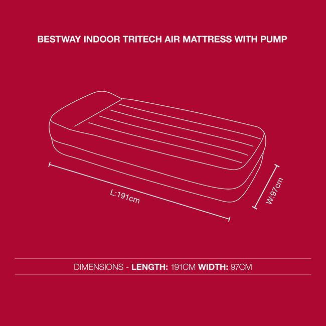 BESTWAY Indoor TriTech Air Mattress - 191x97cm