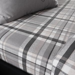 BRUSHED COTTON STAG CHARCOAL Single Fitted Sheet