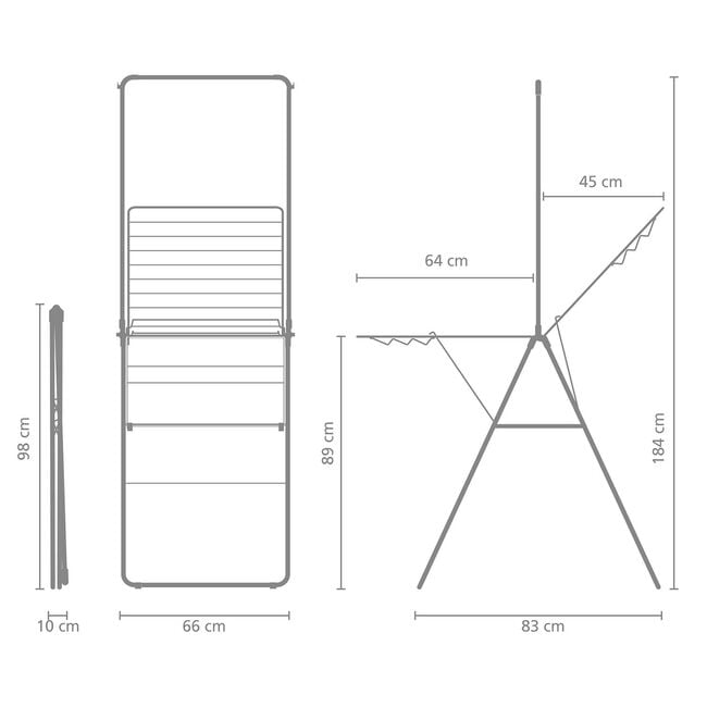 Brabantia 20m Drying Rack with Rod Black