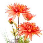 Floral Symphony Orange Chrysanthemum Faux Bouquet