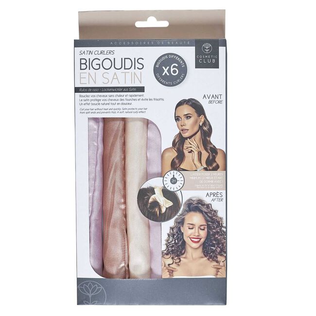 Cosmetic Club Satin Curlers Set 6PK