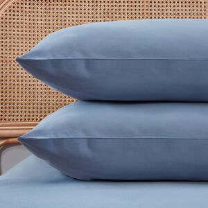 HOUSEWIFE PILLOWCASE PAIR Brushed Cotton Twill Denim 