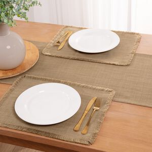 WOVEN WATERPROOF Natural 4Pk Placemats