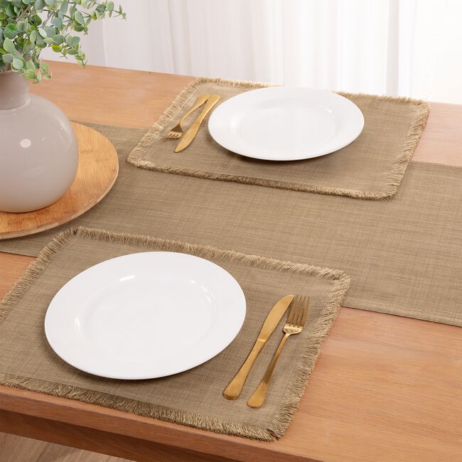 WOVEN WATERPROOF Natural 4Pk Placemats
