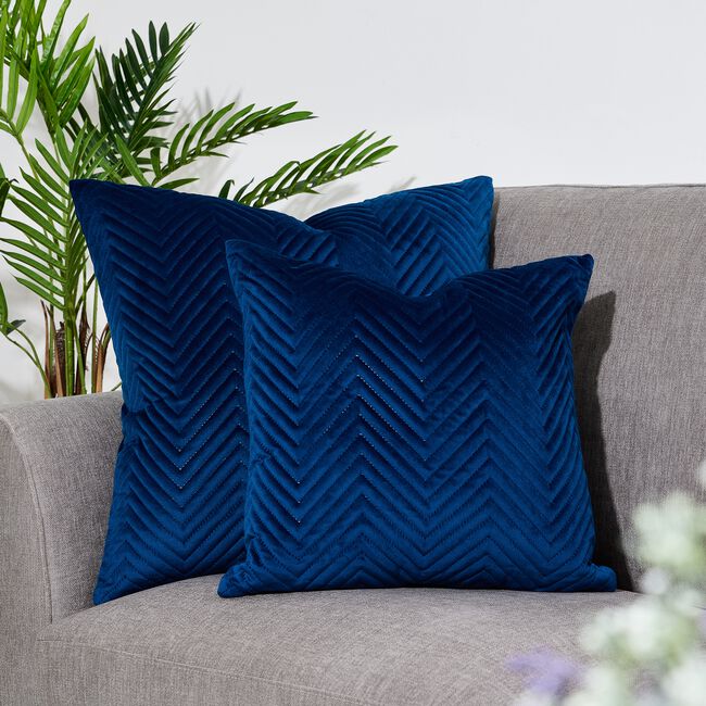 Triangle Stitch Cushion 45x45cm - Navy
