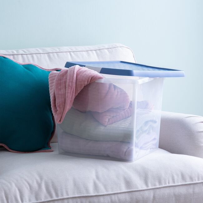 Wham 37L Blue Clip Top Storage Box With Lid