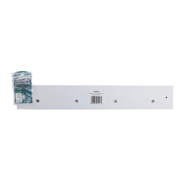 4 Hook White Wooden Board