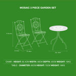 Diamond Mosaic Bistro Set 3 Piece
