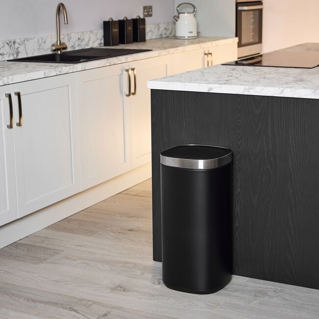 40L Newport Push Bin - Black