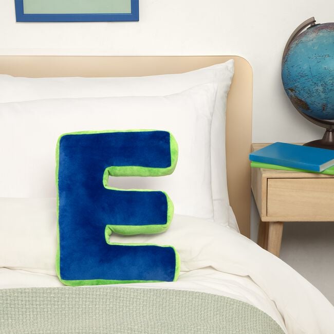 LETTER E Cushion Blue/Green