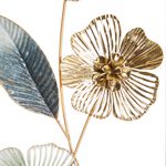 Blue & Gold Flower Metal Wall Art 28.6cm x 74.3cm