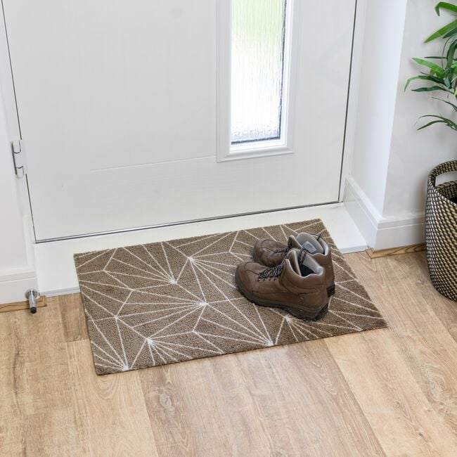 JVL Geo Brown Mega Mat 50cm x 75cm
