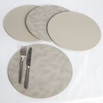 Reversible Round Bark Placemats - Grey