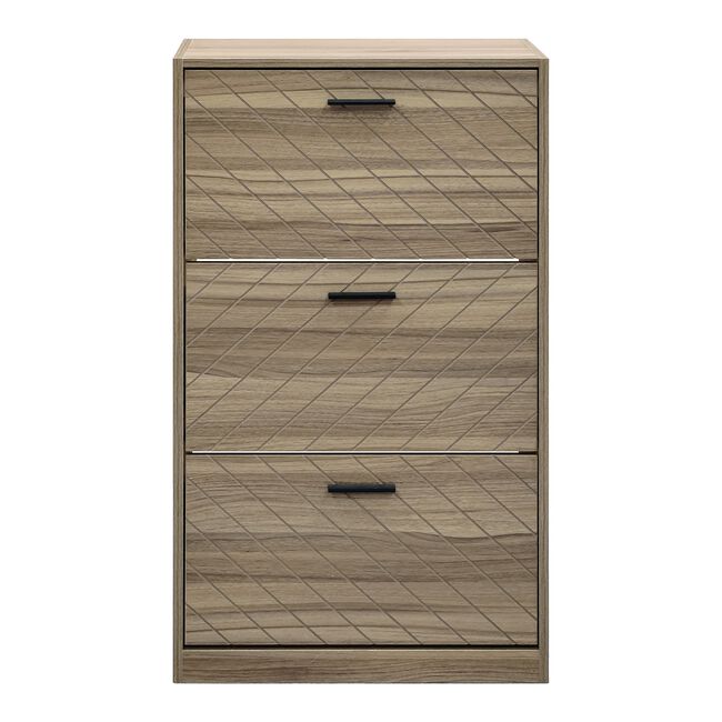 Herringbone Haven Three Door Shoe Cabinet