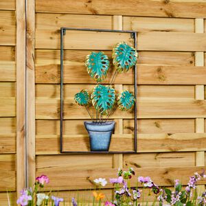 Metal Framed Palm Tree Garden Wall Art