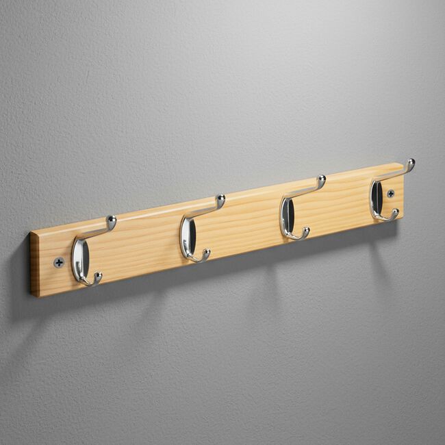 4 Hook Pine Wooden Board