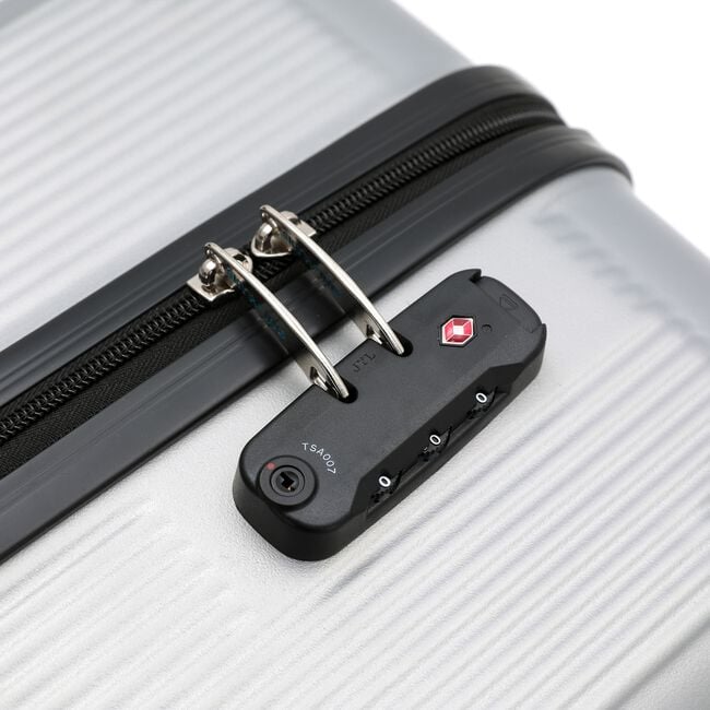 LARGE LIGHTWEIGHT HARDSHELL LUGGAGE - METALLIC SILVER