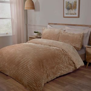 SINGLE DUVET COVER Cord Fleece Natural