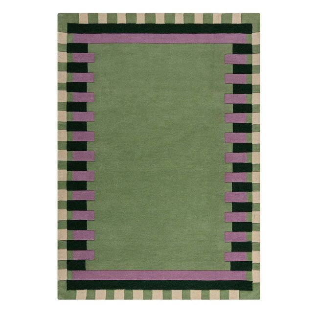 KAI WOOL BORDER GREEN/ PURPLE 160X230cm Rug