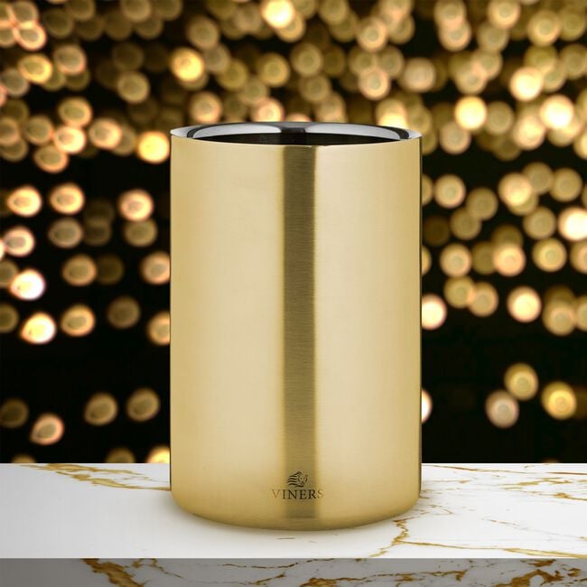 Viners Barware 1.3L Double Wall Wine Cooler - Gold