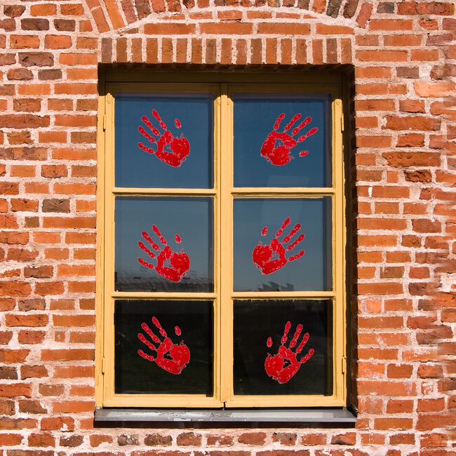 Bloody Handprint Stickers- 6 Pack