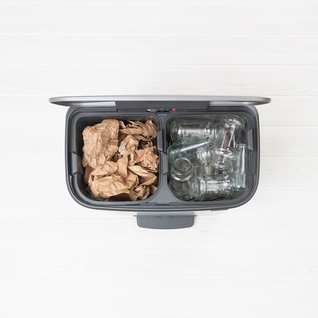 60L Brabantia Recycling Bin - Platinum