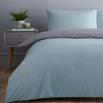 SINGLE DUVET COVER Luxury Percale Duck Egg/Grey