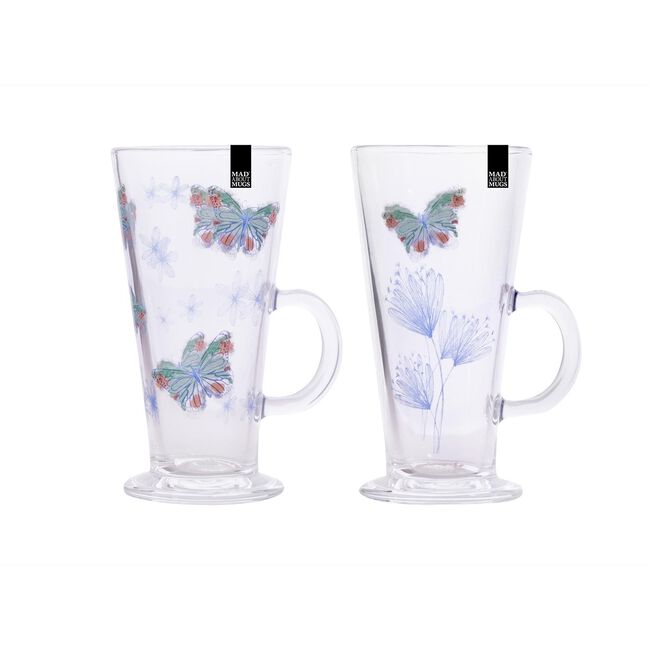 Mad About Mugs Butterfly Glass Latte Mug