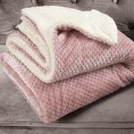Nicole Day Waffle Sherpa Throw 130x170cm - Blush