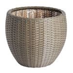 WICKER Large Round Plant Pot Grey