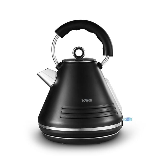 Tower Ash Black 1.7L Pyramid Kettle