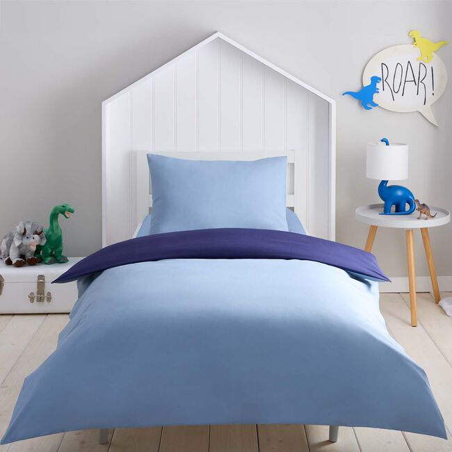 JUNIOR DUVET COVER Luxury Percale Air Force Blue/Navy