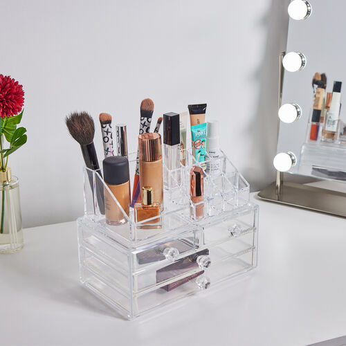 Cosmetic Organiser 4 Drawer With Display Top