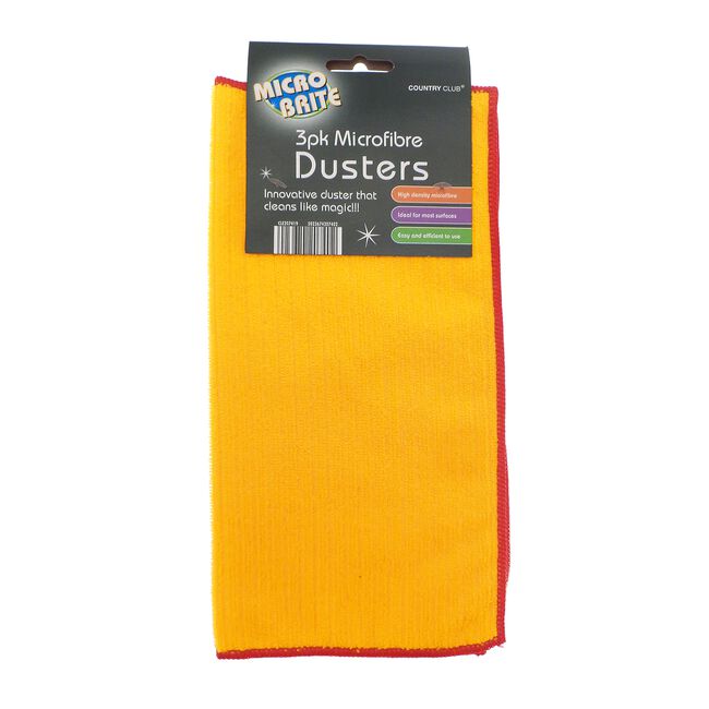 Microfibre 3pk Yellow Duster Cloths