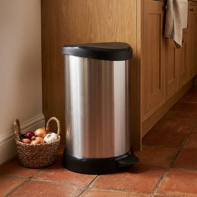 Curver Deco 20L Silver Metal Bin
