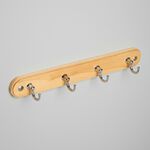4 Round Hook Wooden Coat Rack Pine