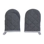 Pinstripe Micro Oven Mitt - Charcoal