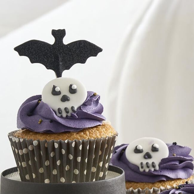 Glittery Halloween Edible Cupcake Toppers