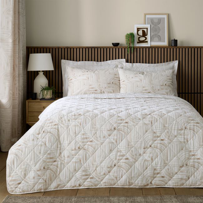 Olivia Linear Bedspread 200cm x 220cm - Natural