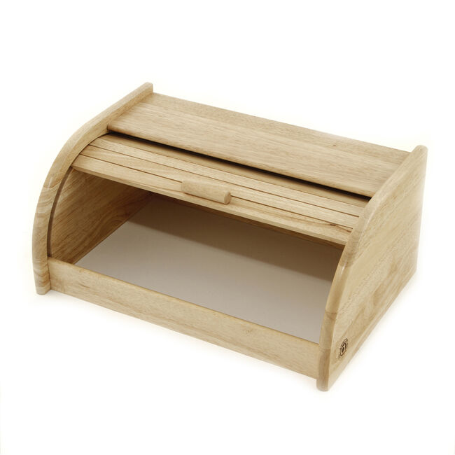 Rubberwood Bread Bin Roll Top Home Store + More