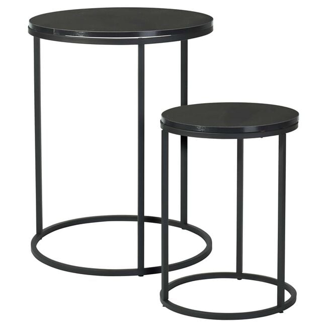 Black Side Table Set of 2