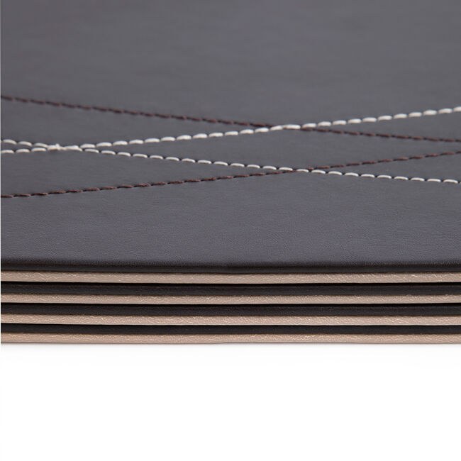 Reversible Diamond Placemats 4 Pack -  Brown/Taupe